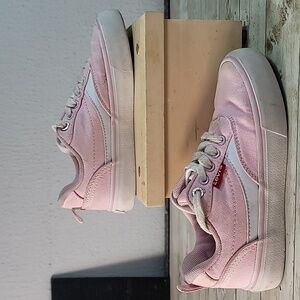 Levi's Girls Size 12 Pink White Lace up Stylish Comfortable Shoe‎